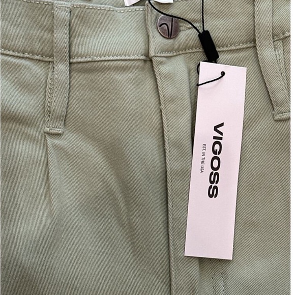 Vigoss Ace High Rise Straight Leg Balloon Style Jeans Light Green Women's 31 NWT - Picture 3 of 6